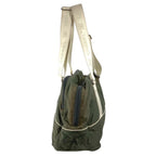 Chanel Boston Bag Logo CC Nylon Gray