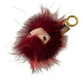 Fendi Key Holder Bag Bugs Red White Black Leather