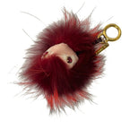 Fendi Key Holder Bag Bugs Red White Black Leather