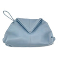 Bottega Veneta Leather Triangle Clutch Light Blue