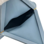 Bottega Veneta Leather Triangle Clutch Light Blue — view 3