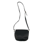 Celine Leather Logo Flap Shoulder Bag Black — view 2