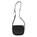 Celine Leather Logo Flap Shoulder Bag Black