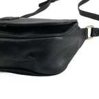 Celine Leather Logo Flap Shoulder Bag Black — view 8
