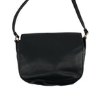 Celine Leather Logo Flap Shoulder Bag Black — view 4