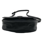 Celine Leather Logo Flap Shoulder Bag Black — view 7
