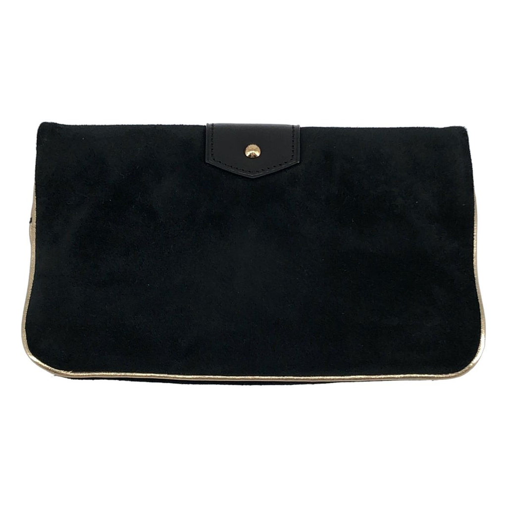 Louis Vuitton Sofia Coppola Suede Clutch Black Gold — view 2