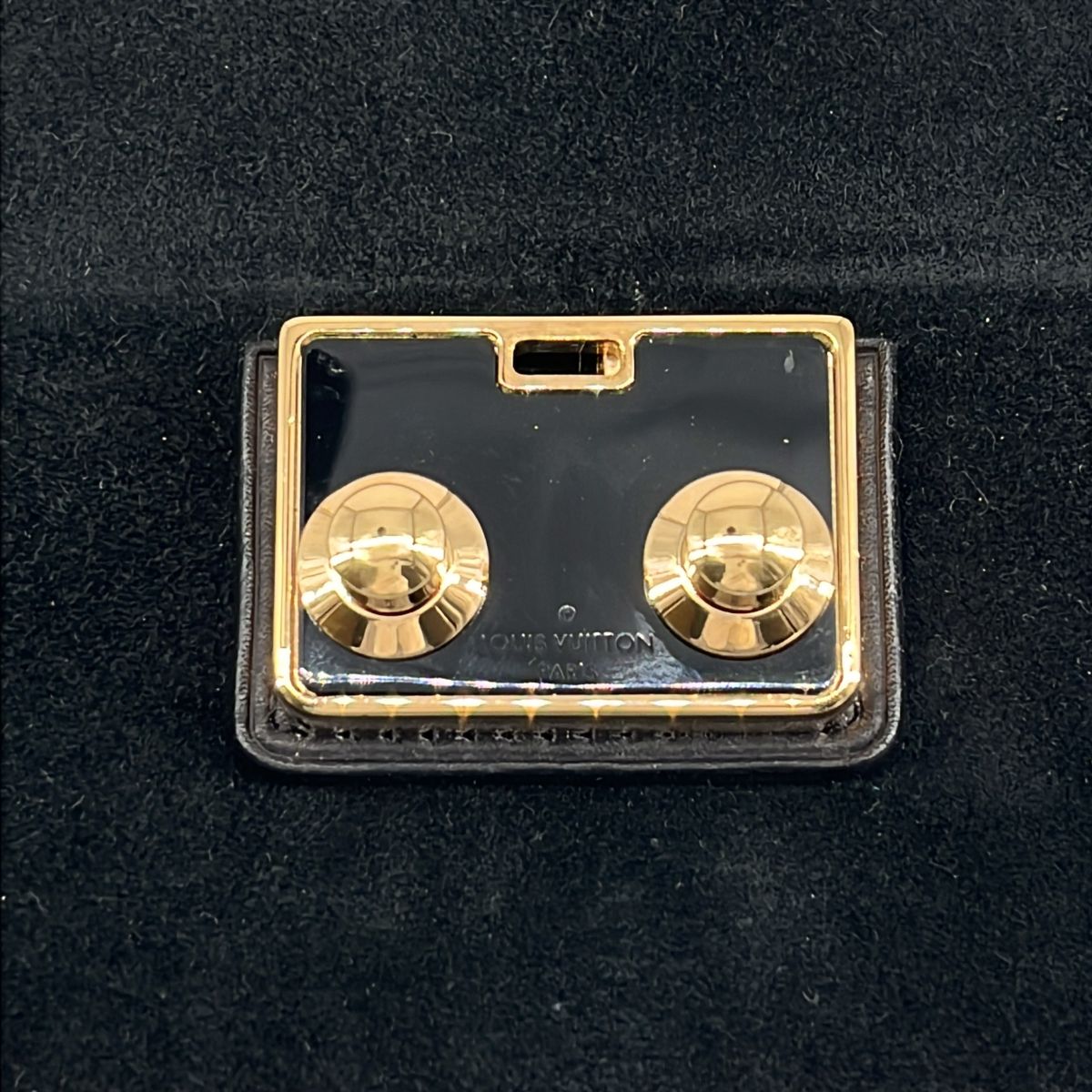 Louis Vuitton Sofia Coppola Suede Clutch Black Gold — view 5
