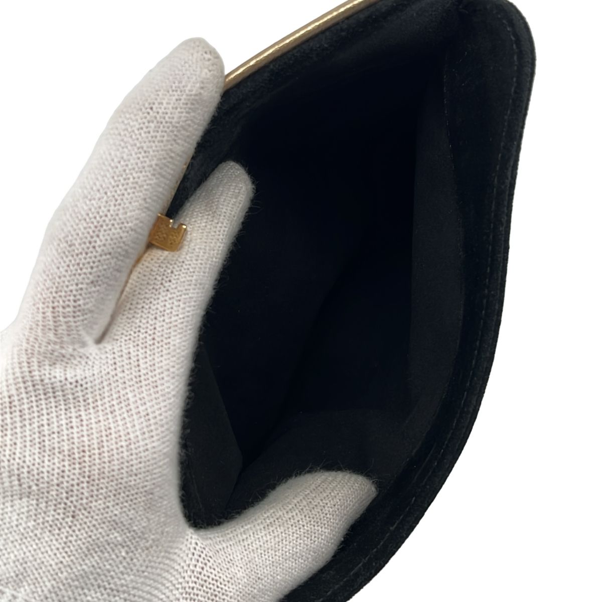 Louis Vuitton Sofia Coppola Suede Clutch Black Gold — view 4