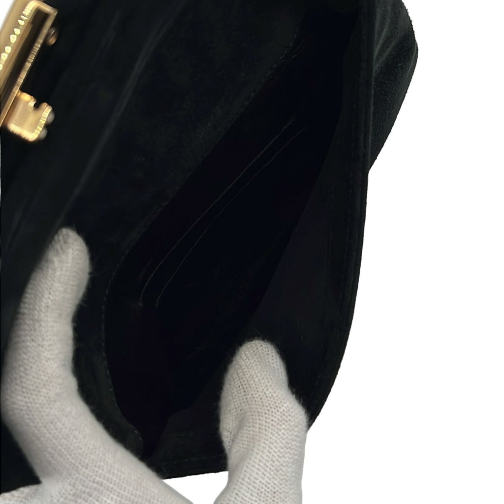 Louis Vuitton Sofia Coppola Suede Clutch Black Gold — view 3