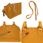 Louis Vuitton Alma BB Vernis Monogram Handbag Yellow — view 7