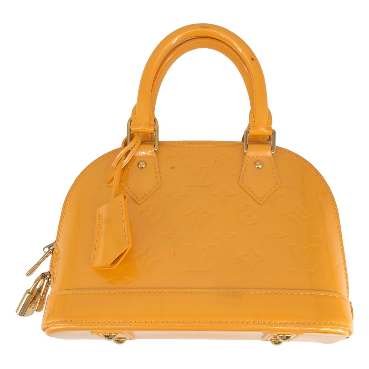 Louis Vuitton Alma BB Vernis Monogram Handbag Yellow