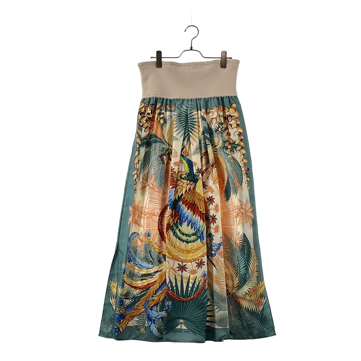 Hermes Phoenix Myth Silk High Waist Skirt 36 Multicolor