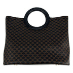 Celine Macadam Circle Handle Handbag Brown