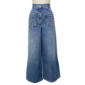 Chanel Jeans 36 S Blue Rhinestone Cotton