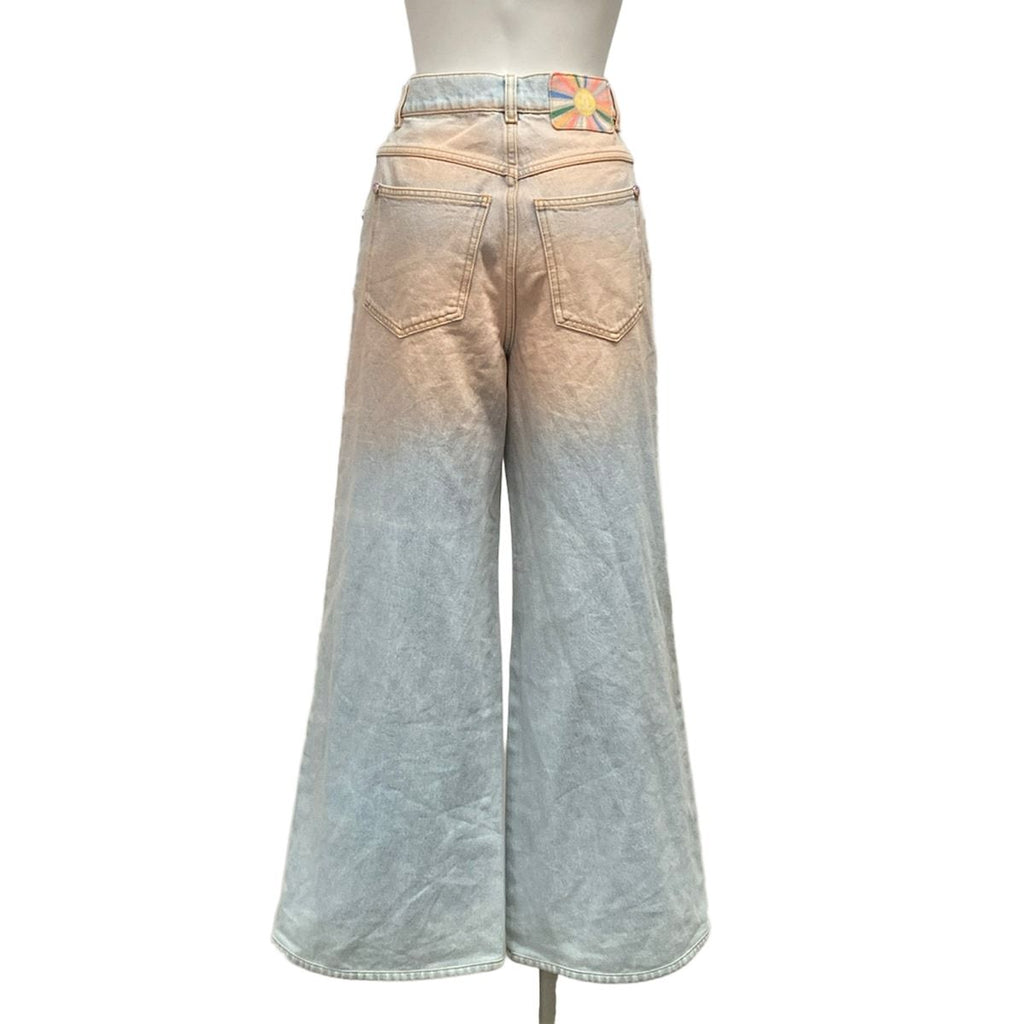 Chanel Jeans 34 S Light Blue Light Pink Wide Pants Gradient Cotton — view 2