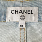 Chanel Jeans 34 S Light Blue Light Pink Wide Pants Gradient Cotton — view 3