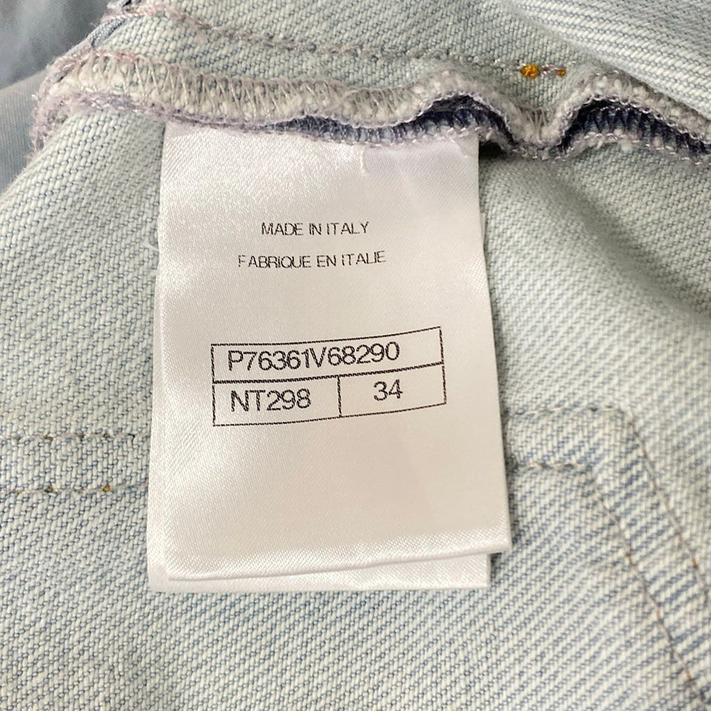 Chanel Jeans 34 S Light Blue Light Pink Wide Pants Gradient Cotton — view 4