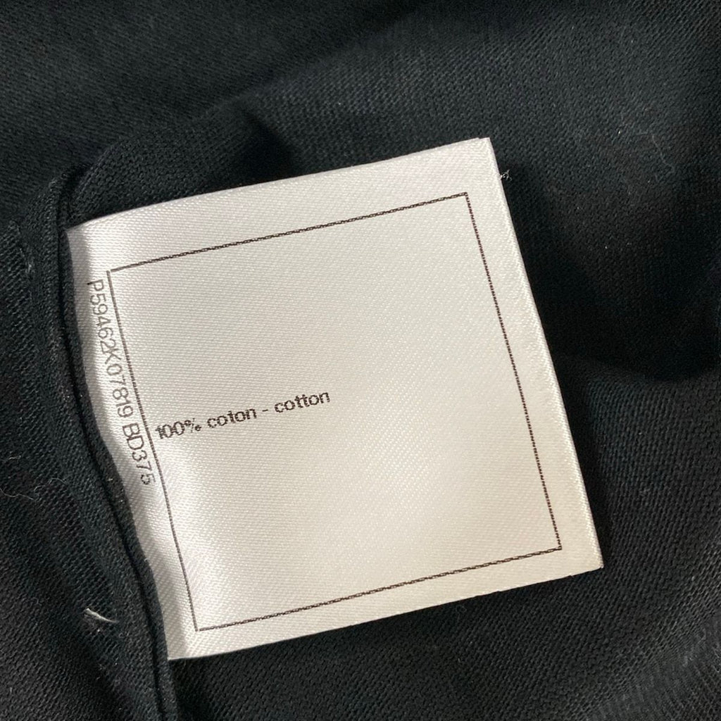 Chanel Short Sleeve T-Shirt 38 M Black Gold Camellia Lame Cotton — view 5