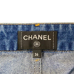 Chanel Jeans 36 S Blue Embroidery Denim Heart Coco Cotton — view 3