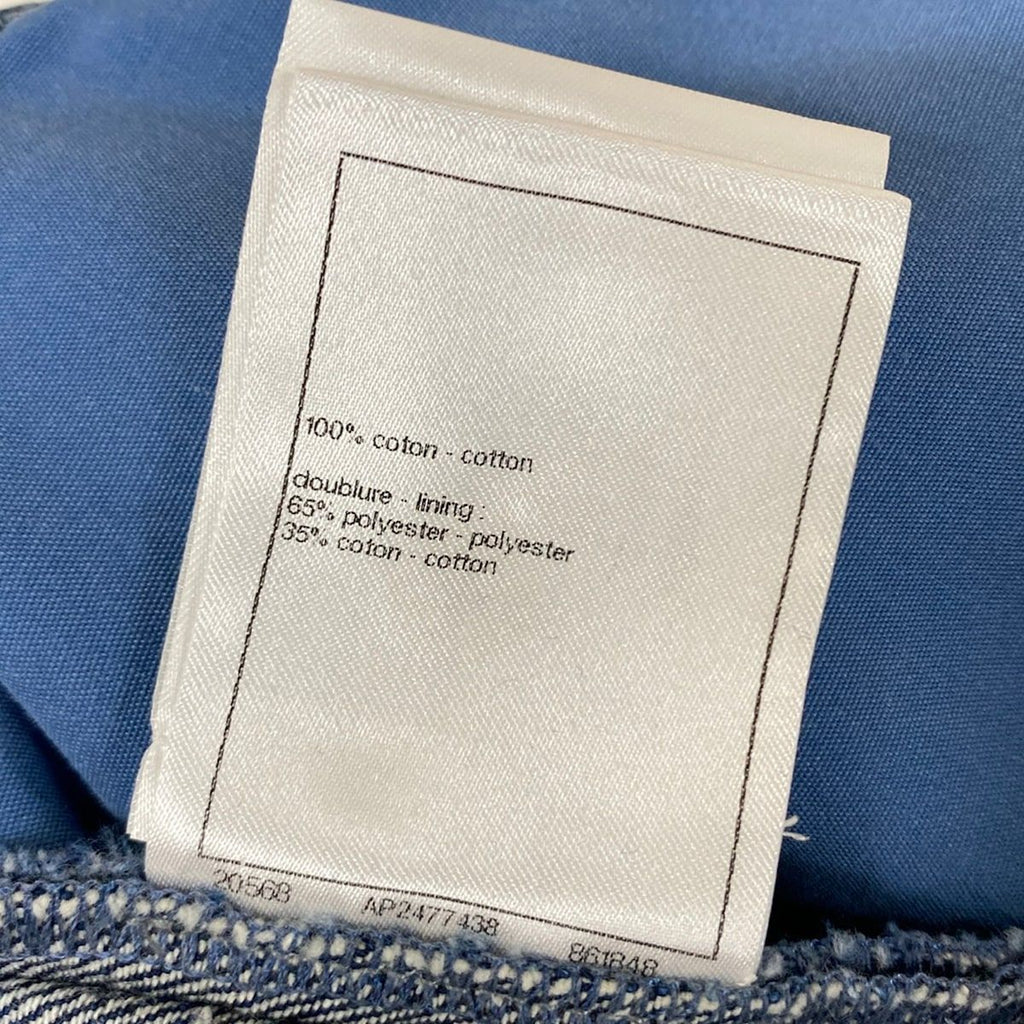 Chanel Jeans 36 S Blue Embroidery Denim Heart Coco Cotton — view 5