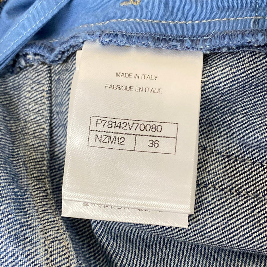 Chanel Jeans 36 S Blue Embroidery Denim Heart Coco Cotton — view 4