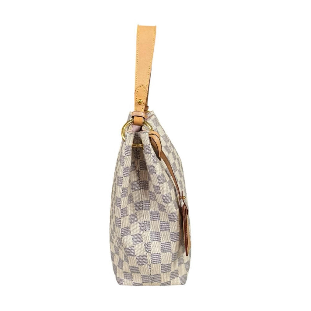 Louis Vuitton Gray Souffle PM Damier Azur Shoulder Bag Canvas White — view 4