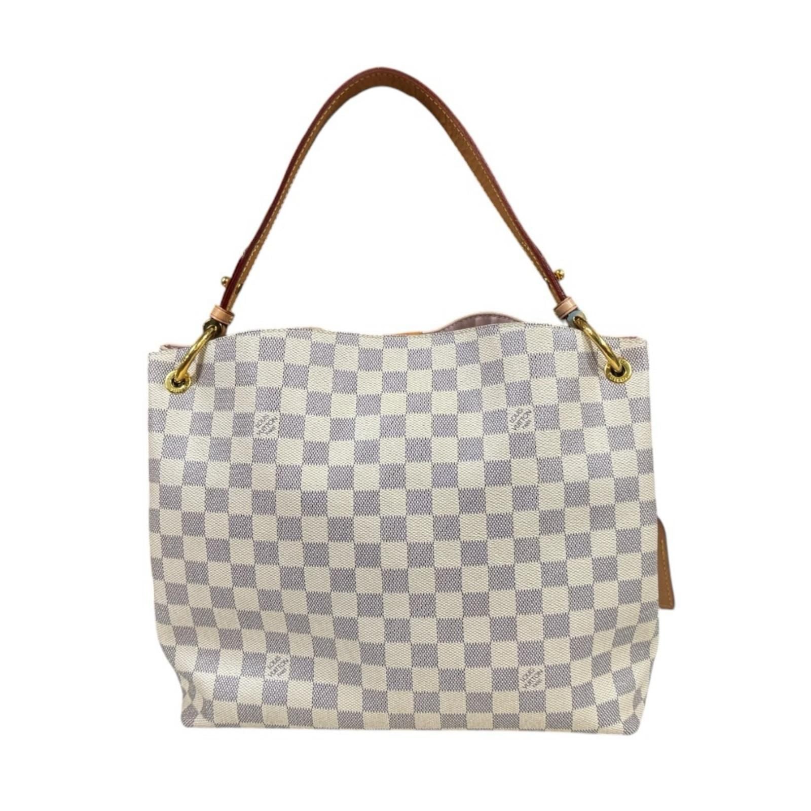 Louis Vuitton Gray Souffle PM Damier Azur Shoulder Bag Canvas White — view 3