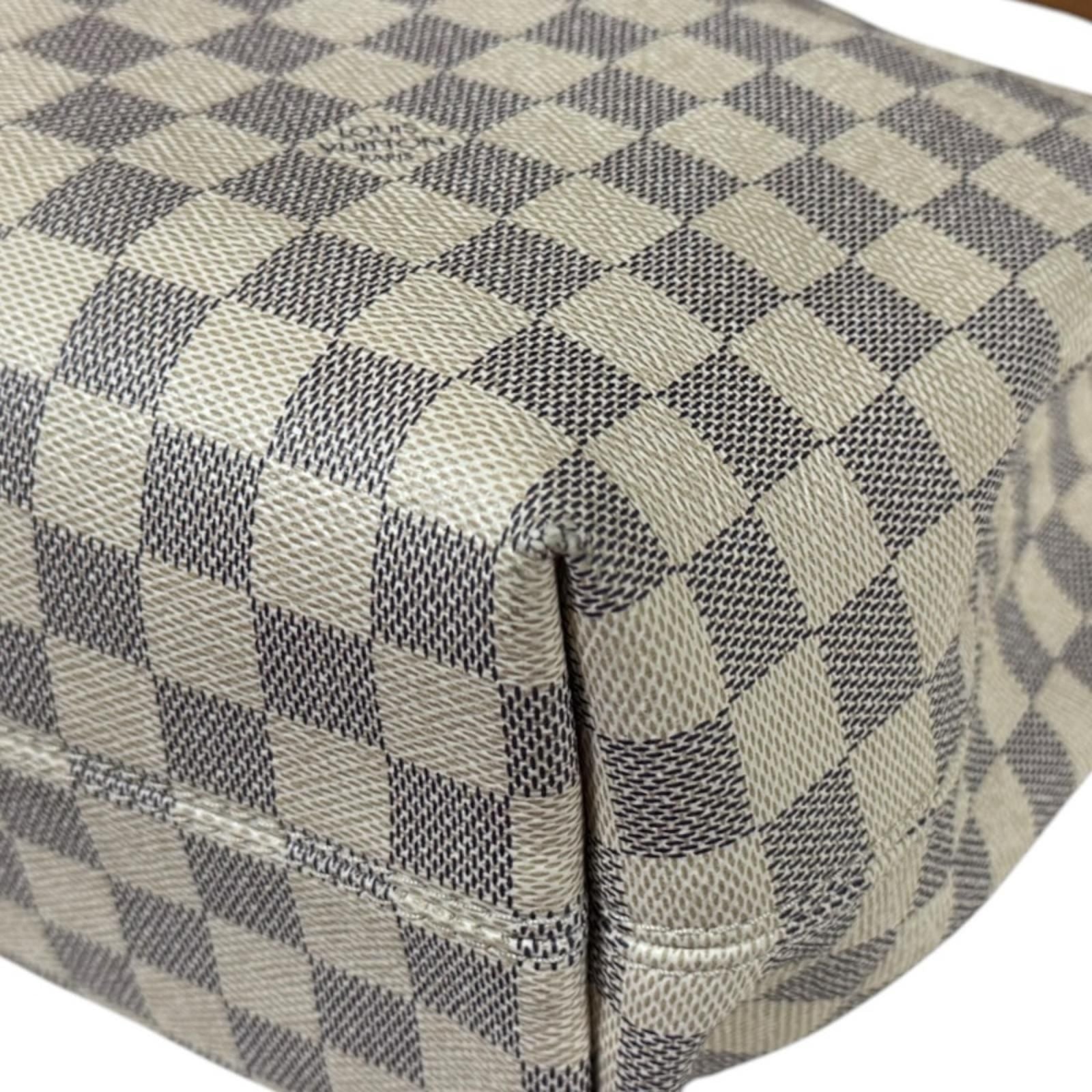 Louis Vuitton Gray Souffle PM Damier Azur Shoulder Bag Canvas White — view 8