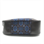Prada Milano Leather Canvas Hand Bag Navy — view 4