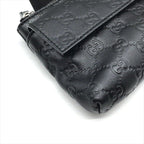 Gucci Guccissima Leather Logo Embossed Belt Bag Black Blunt Gentleman — view 5