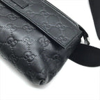 Gucci Guccissima Leather Logo Embossed Belt Bag Black Blunt Gentleman — view 6