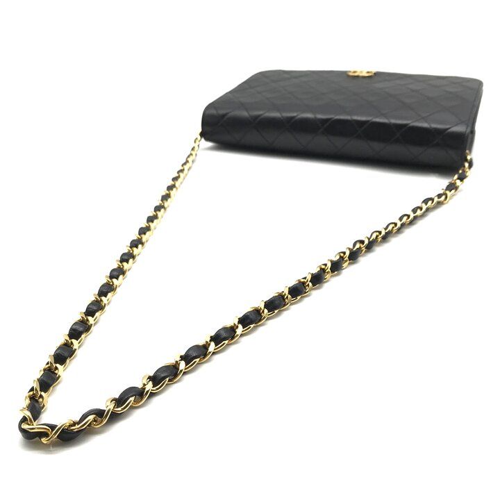Chanel Push Lock Full Flap Quilted Shoulder Bag Black — view 6
