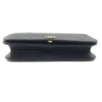 Chanel Push Lock Full Flap Quilted Shoulder Bag Black — view 3
