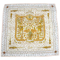 Hermes Carre 90 Tresors Retrouves Hidden Treasure with Card White Orange Scarf