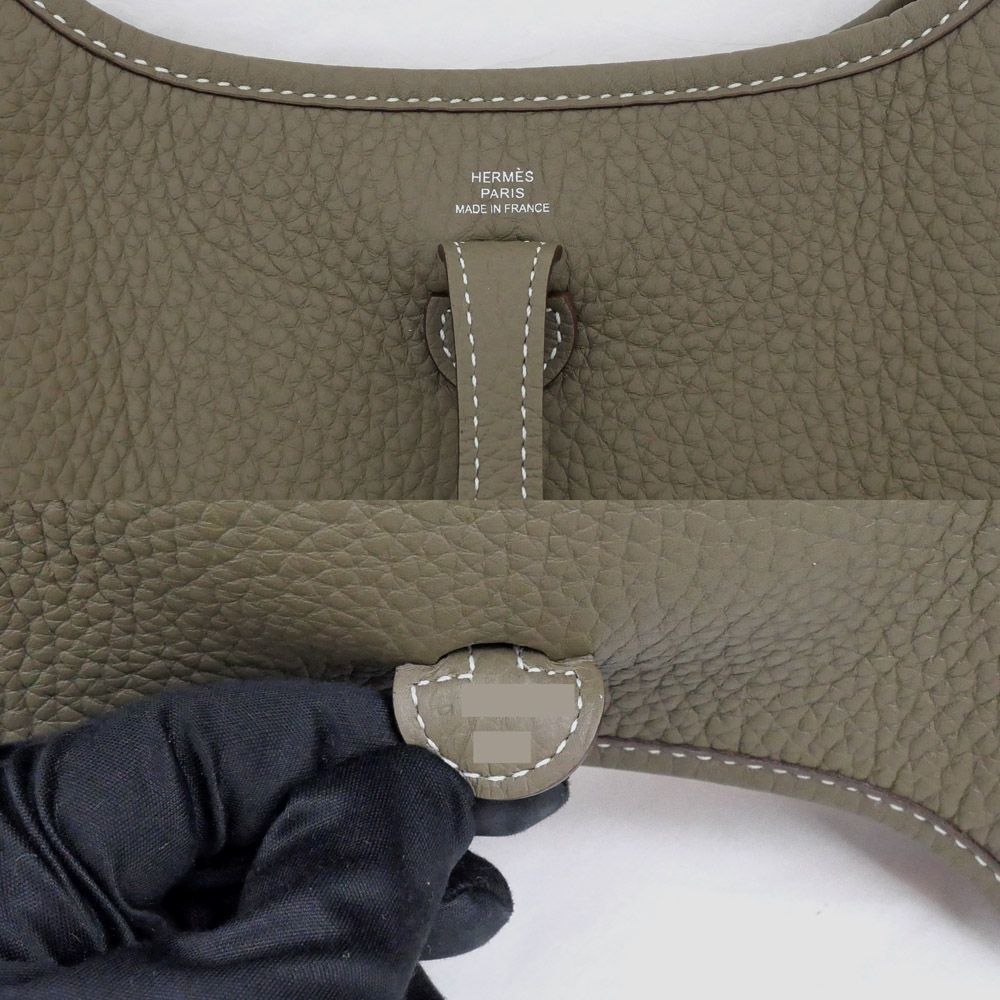 Hermes Evelyne TPM Etoupe Silver Taurillon Clemence Leather Shoulder — view 6