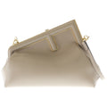 Fendi Fast Small Mini Shoulder Bag Gray Leather Gold