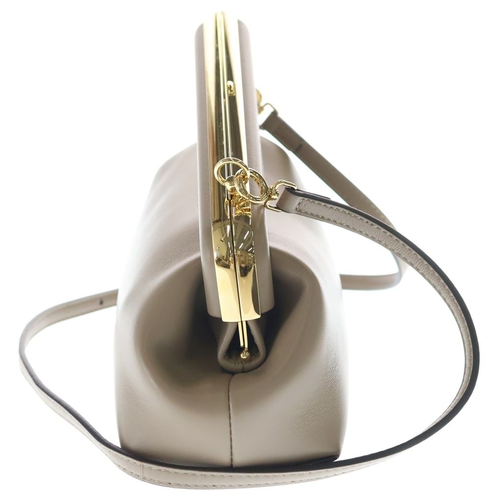 Fendi Fast Small Mini Shoulder Bag Gray Leather Gold — view 3