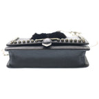 Fendi Karlaga Feld Chain Mini Shoulder Bag Black Leather Silver — view 4