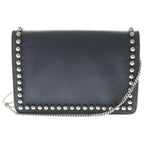 Fendi Karlaga Feld Chain Mini Shoulder Bag Black Leather Silver — view 2