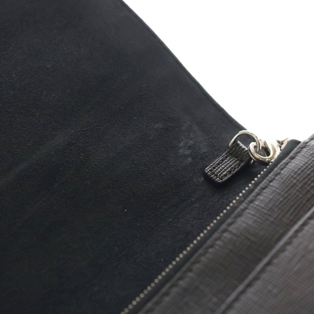Fendi Karlaga Feld Chain Mini Shoulder Bag Black Leather Silver — view 7