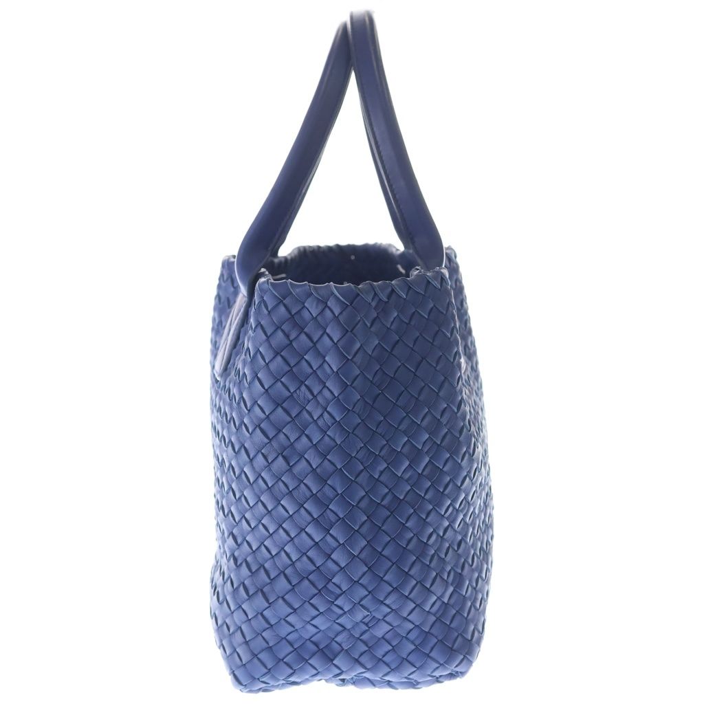 Bottega Veneta Cabat PM Maxi Intrecciato Leather Handbag Blue — view 3