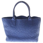 Bottega Veneta Cabat PM Maxi Intrecciato Leather Handbag Blue — view 2