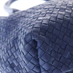 Bottega Veneta Cabat PM Maxi Intrecciato Leather Handbag Blue — view 5