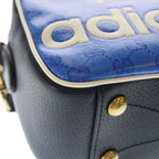 Gucci Adidas Logo Leather Shoulder Bag Black Blue — view 5