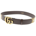 Gucci Adidas GG Logo Buckle Trefoil Belt Brown
