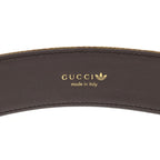 Gucci Adidas GG Logo Buckle Trefoil Belt Brown — view 5