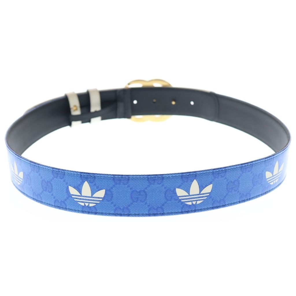 Gucci Adidas GG Logo Buckle Trefoil Belt Blue — view 2