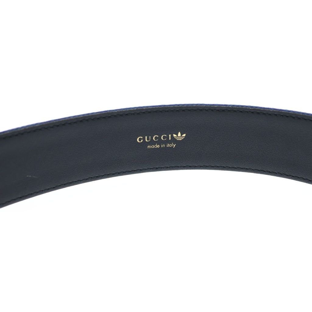 Gucci Adidas GG Logo Buckle Trefoil Belt Blue — view 5