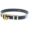 Gucci Adidas GG Logo Buckle Trefoil Belt Blue